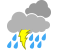 Thunderstorm with light rainshowers
