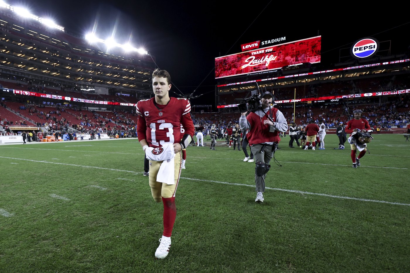 Brock Purdy's elbow was 'on fire' after hit but he says his surgically repaired ligament is fine | iNFOnews.ca