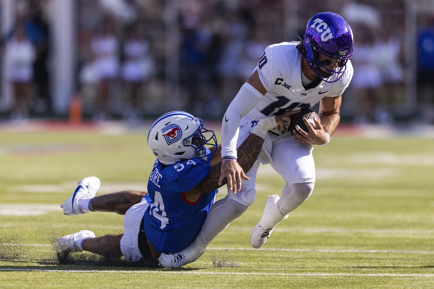 SMU gets 4 TDs from Smith and three more with offense watching, beats TCU 66-42 after Dykes ejected | iNFOnews.ca