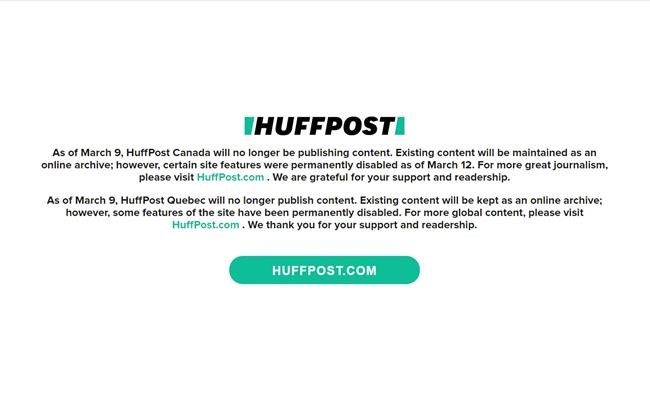 BuzzFeed closing HuffPost Canada's operations, 23 workers affected | iNFOnews.ca