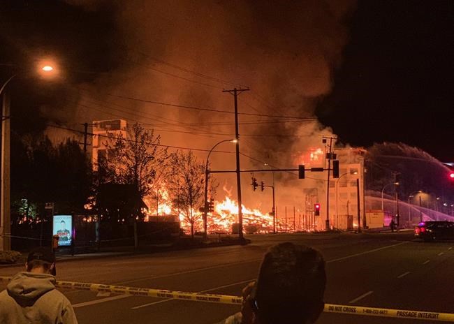 Flames destroy unfinished condo in Langley, B.C., force nearby residents to evacuate | iNFOnews.ca Flames destroy unfinished condo in Langley, B.C., force nearby residents to evacuate | iNFOnews.ca