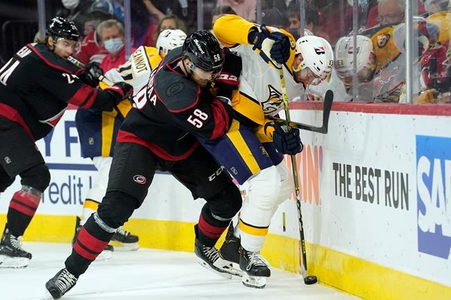 Staal scores in OT, lifts Hurricanes past Predators 3-2 | iNFOnews.ca