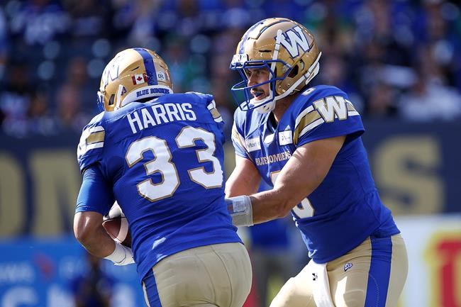 Blue Bombers crush Roughriders 33-9 in Banjo Bowl with five touchdowns from their QBs | iNFOnews.ca