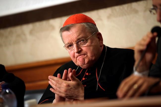 Cardinal Raymond Burke says his recovery slow after COVID-19 | iNFOnews.ca CP617913762