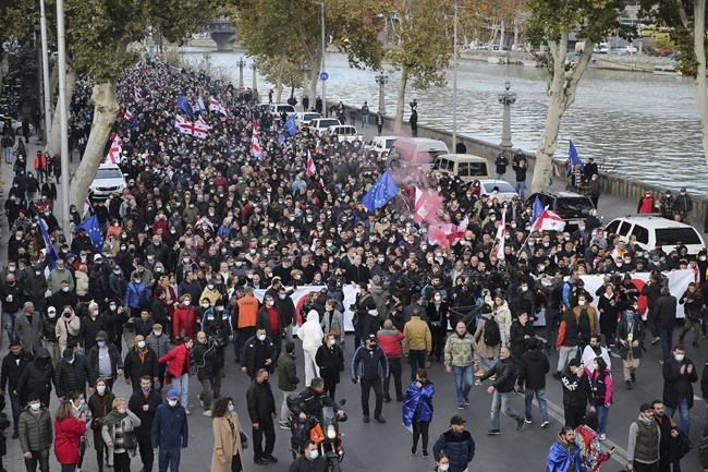 Georgians rally to back jailed ex-president on hunger strike | iNFOnews.ca Georgians rally to back jailed ex-president on hunger strike | iNFOnews.ca