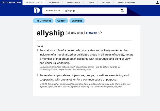 Dictionary.com anoints allyship word of the year for 2021 | iNFOnews.ca CP671593602