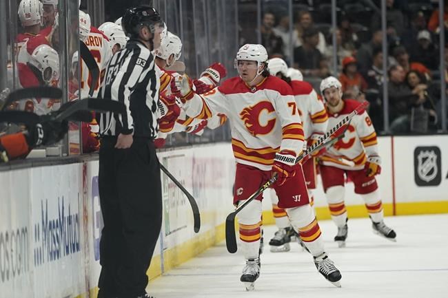 Flames get unlikely boost from Michael Stone, beat Ducks 4-2 | iNFOnews.ca Flames get unlikely boost from Michael Stone, beat Ducks 4-2 | iNFOnews.ca