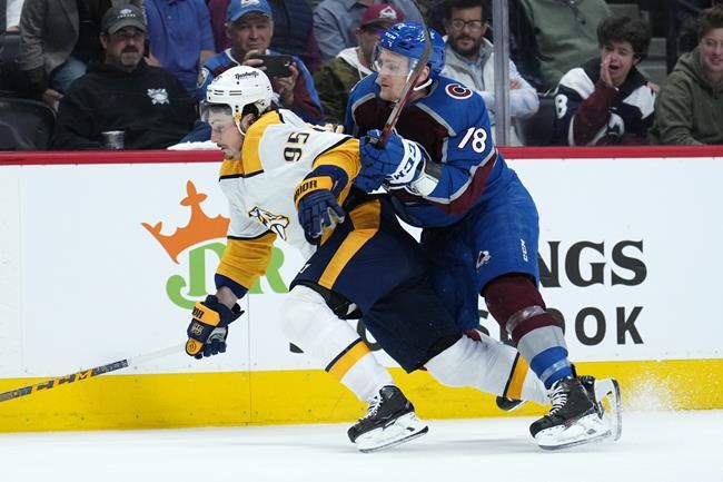 Avs erupt for 5 goals in 1st, beat Predators 7-2 in Game 1 | iNFOnews.ca Avs erupt for 5 goals in 1st, beat Predators 7-2 in Game 1 | iNFOnews.ca