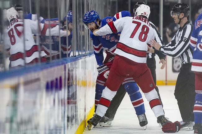 Rangers whip Hurricanes 4-1 to even series | iNFOnews.ca