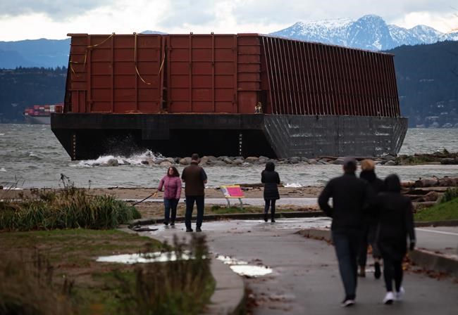 Vancouver plans for removal of beached barge, months after it washed up during storm | iNFOnews.ca