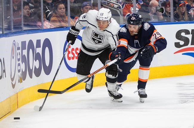 Moore's first career hat trick leads the way as Kings defeat struggling Oilers 3-1 | iNFOnews.ca