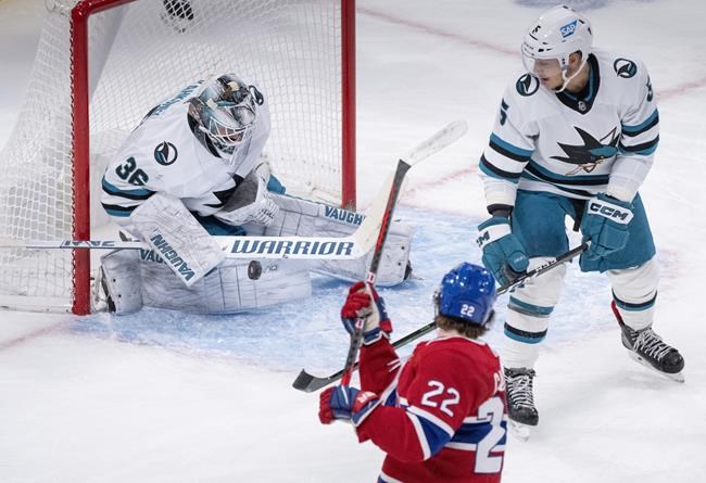 Canadiens held scoreless as Sharks snap skid behind Kahkonen's 28-save shutout | iNFOnews.ca