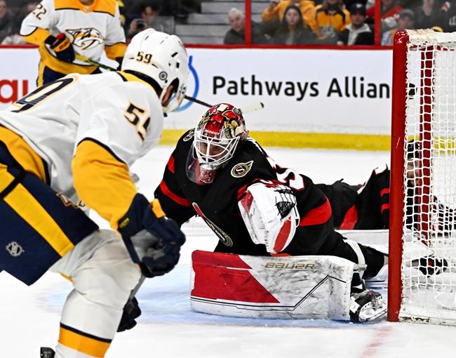 Saros frustrates Senators as Predators prevail 3-0 | iNFOnews.ca Saros frustrates Senators as Predators prevail 3-0 | iNFOnews.ca