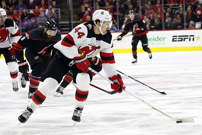 Mercer scores twice, Devils top Hurricanes in Metro matchup | iNFOnews.ca