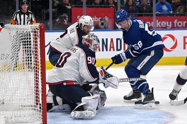 Blue Jackets down 'outworked' Maple Leafs 4-3 to spoil Woll's home debut | iNFOnews.ca