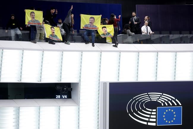 Pro-Kurdish protest briefly suspends EU Parliament plenary | iNFOnews.ca Pro-Kurdish protest briefly suspends EU Parliament plenary | iNFOnews.ca