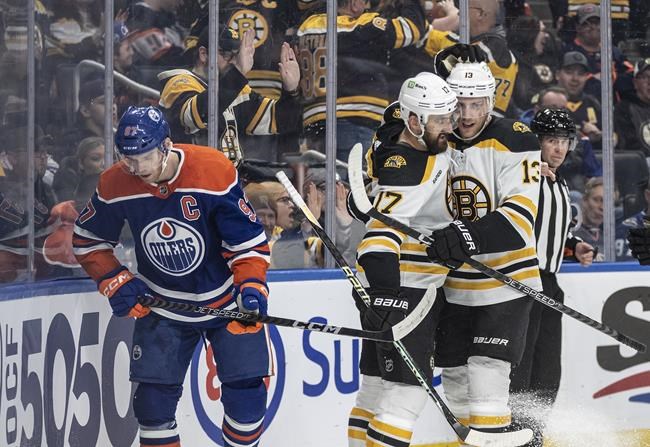 Bruins beat Oilers 3-2 for seventh straight win, overshadow McDavid's 50th | iNFOnews.ca