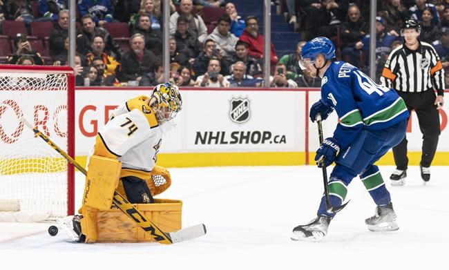 Pettersson pots milestone as Canucks edge Predators 4-3 in shootout | iNFOnews.ca