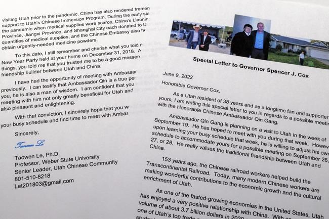 Key takeaways from AP’s report on China's influence in Utah | iNFOnews.ca