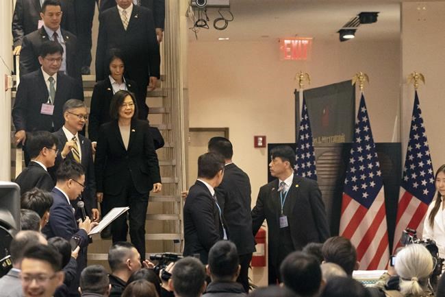 Taiwan's leader, in US, stresses security for her island | iNFOnews.ca
