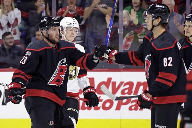 Necas scores in OT as Hurricanes edge Senators 3-2 | iNFOnews.ca
