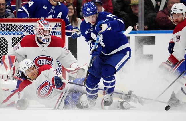 Marner inches closer to 100 points, amateur goalie mops up as Leafs hammer Habs 7-1 | iNFOnews.ca