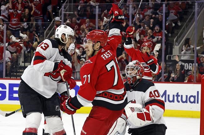 Jesper Fast scores on OT power play, Hurricanes eliminate Devils in Game 5 | iNFOnews.ca Jesper Fast scores on OT power play, Hurricanes eliminate Devils in Game 5 | iNFOnews.ca