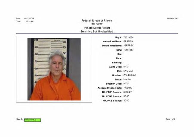 New details of Jeffrey Epstein's death and the frantic aftermath revealed in records obtained by AP | iNFOnews.ca