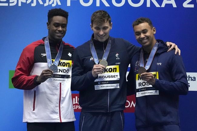 Canada's Liendo breaks own national record, wins silver in men's 100-metre butterfly | iNFOnews.ca