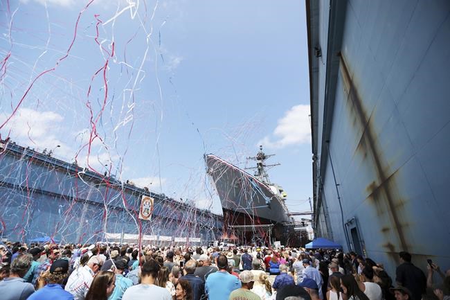 Medal of Honor recipient watches as warship bearing his name is christened in Maine | iNFOnews.ca