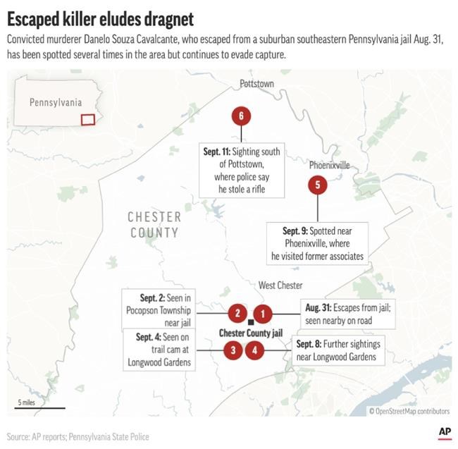 Escaped Pennsylvania inmate still believed to be within specific perimeter, police say | iNFOnews.ca Escaped Pennsylvania inmate still believed to be within specific perimeter, police say | iNFOnews.ca
