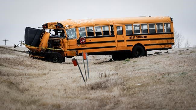 Five students, one adult taken to hospital after school bus rolls north of Calgary | iNFOnews.ca