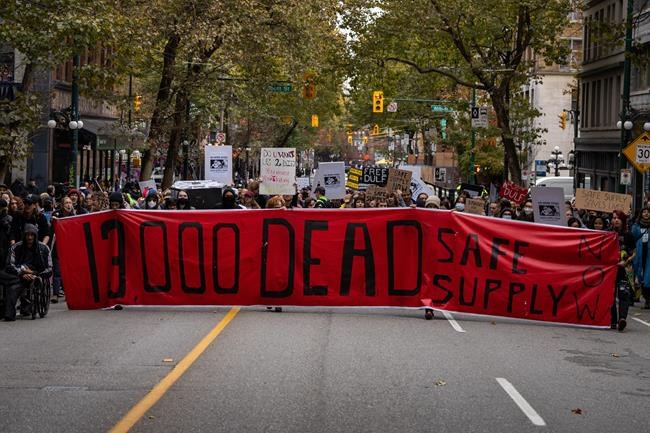 Safe supply supporters march after arrests of Vancouver drug activists | iNFOnews.ca Safe supply supporters march after arrests of Vancouver drug activists | iNFOnews.ca