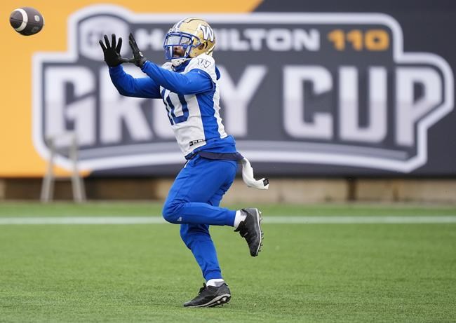 Receivers Nic Demski and Rasheed Bailey practice with Winnipeg Blue Bombers | iNFOnews.ca
