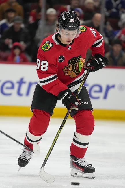 Korchinski scores in OT and Dickinson gets hat trick as Blackhawks beat Maple Leafs 4-3 | iNFOnews.ca