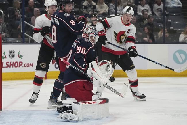 Merzlikins stops 41 shots to lead Blue Jackets in 4-2 win over Senators | iNFOnews.ca