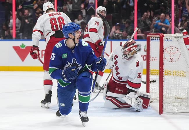 Vancouver Canucks hang on to beat resilient Carolina Hurricanes 4-3 | iNFOnews.ca
