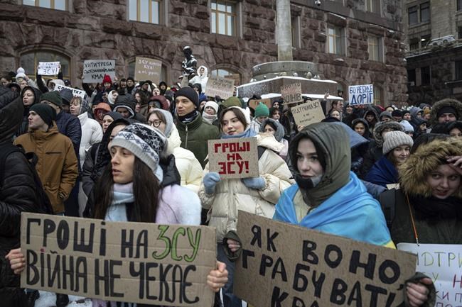 Kyiv protesters demand more spending on Ukraine's war effort and less on local projects | iNFOnews.ca