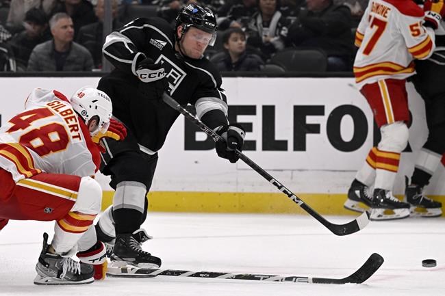 Byfield scores twice as Kings halt hot Flames 5-3 | iNFOnews.ca Byfield scores twice as Kings halt hot Flames 5-3 | iNFOnews.ca
