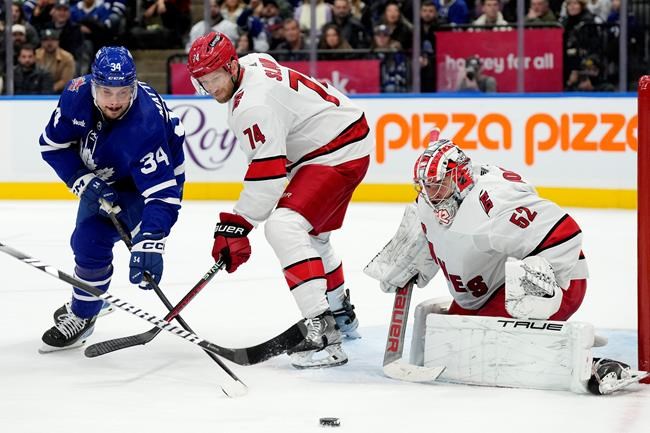 Visiting Hurricanes hold off struggling Leafs 3-2 for third consecutive win | iNFOnews.ca