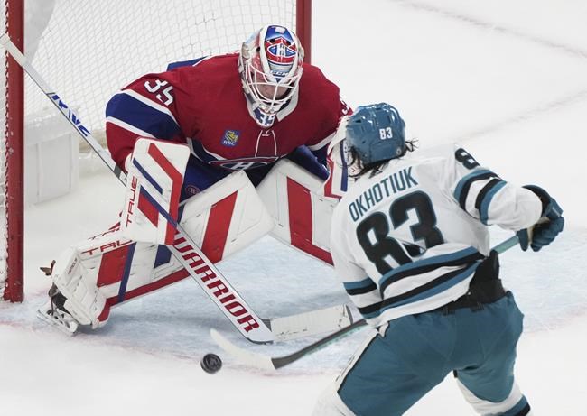 Blackwood helps Sharks beat Canadiens 3-2 to snap 12-game losing streak | iNFOnews.ca