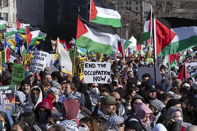 A global day of protests draws thousands in Washington and other cities in pro-Palestinian marches | iNFOnews.ca