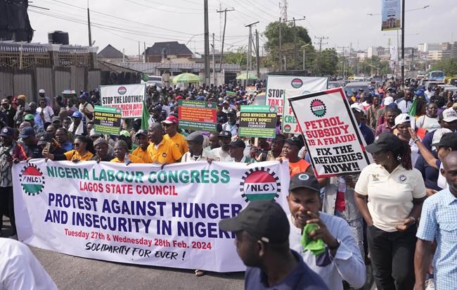 Nigeria's union workers launch a new nationwide strike over decades-high inflation | iNFOnews.ca