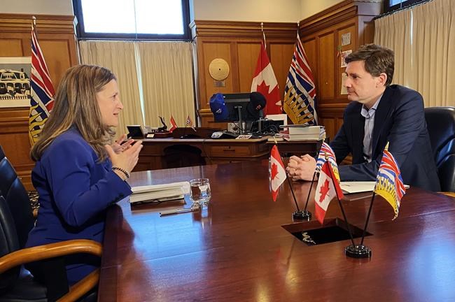 Freeland says 'housing, housing, housing' on agenda with meetings with B.C. premier | iNFOnews.ca