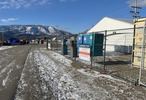 A photo of the Kelowna rail trail encampment's warming tent.