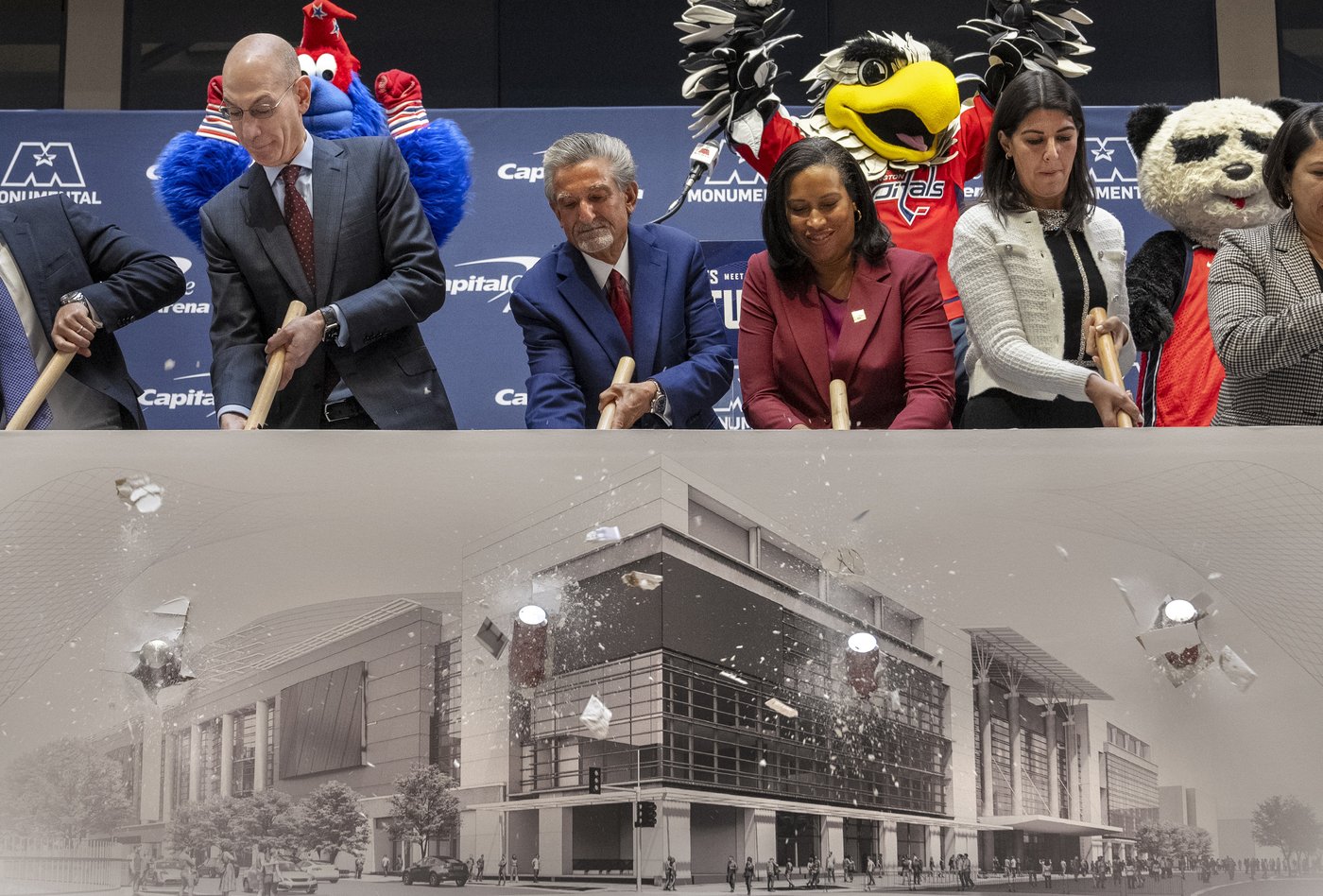 DC leaders, NBA commissioner celebrate the start of an $800M downtown arena renovation | iNFOnews.ca
