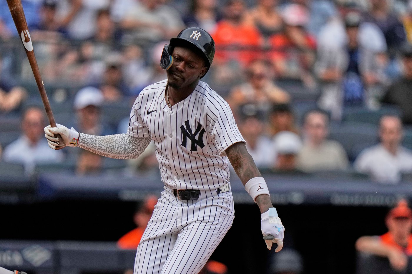 Yankees' Jazz Chisholm Jr. avoids serious injury after being hit on forearm by 96.8 mph pitch | iNFOnews.ca Yankees' Jazz Chisholm Jr. avoids serious injury after being hit on forearm by 96.8 mph pitch | iNFOnews.ca