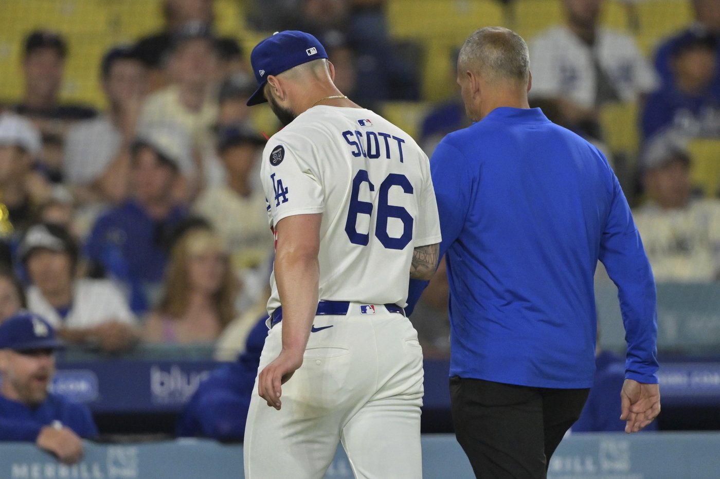 Dodgers' reliever Tanner Scott exits game with arm pain, MRI scheduled | iNFOnews.ca
