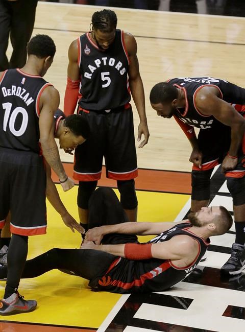 Raptors centre Jonas Valanciunas out for rest of playoff series against Heat | iNFOnews.ca