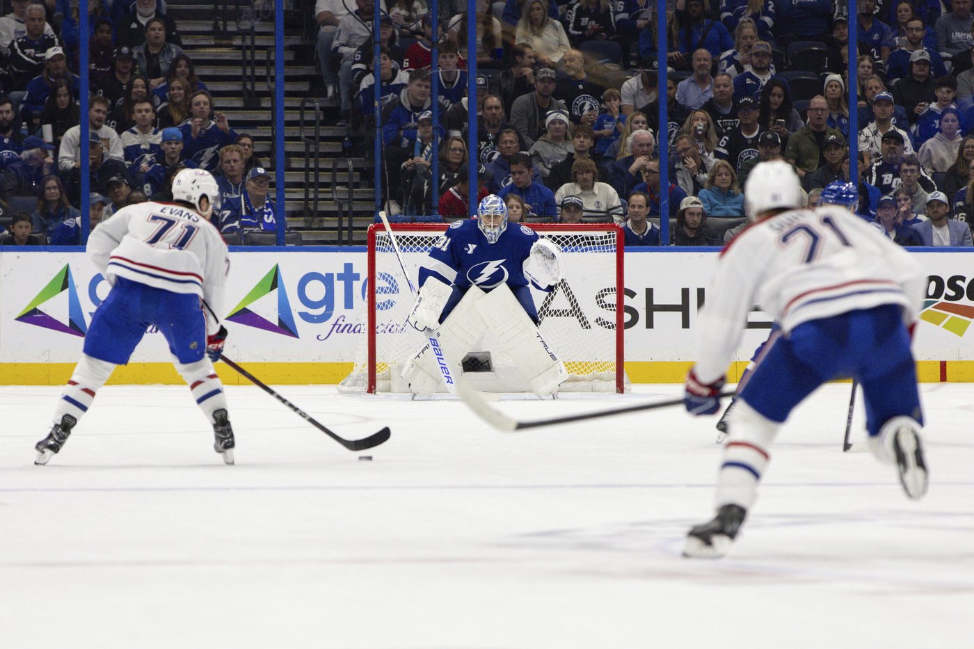 Evans' goal late in the third period completes Canadiens' rally past Lightning in 3-2 victory | iNFOnews.ca